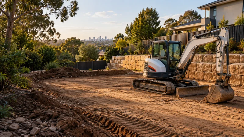 Illustration of site excavation in an Australian residential setting